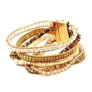 Victoria Emerson Multi Strand White/Yellow Stones Bracelet
